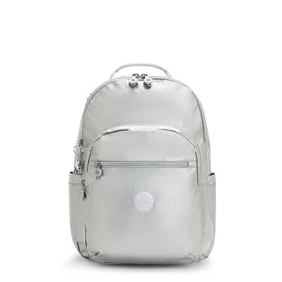 Kipling Seoul Large Metallic Backpacks Silver | Ki2197B