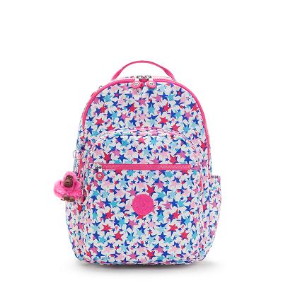 Kipling Seoul Large School Backpacks Blue Pink | Ki1918T