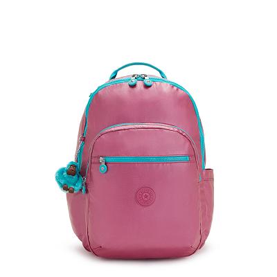 Kipling Seoul Large School Backpacks Pink Metal | Ki1803B