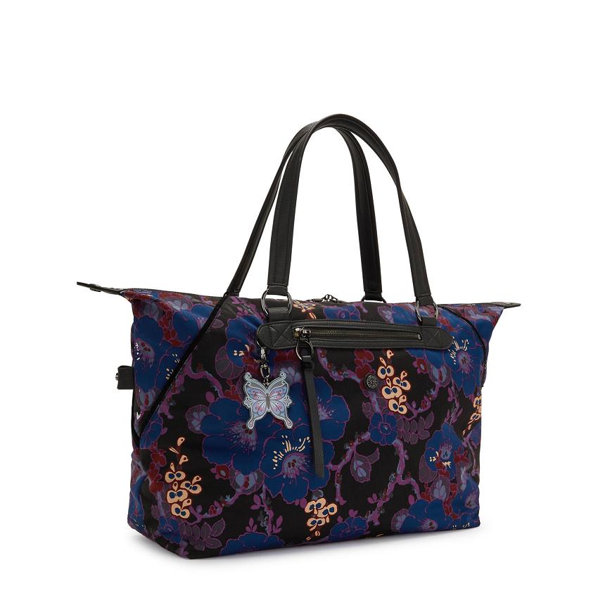 Kipling Art Medium Duffle Bags Black Flower | Ki1921I