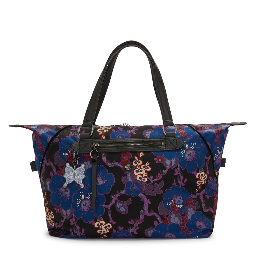 Kipling Art Medium Duffle Bags Black Flower | Ki1921I