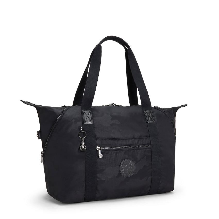 Kipling Art Medium Tote Bags Black Camo | Ki1867G