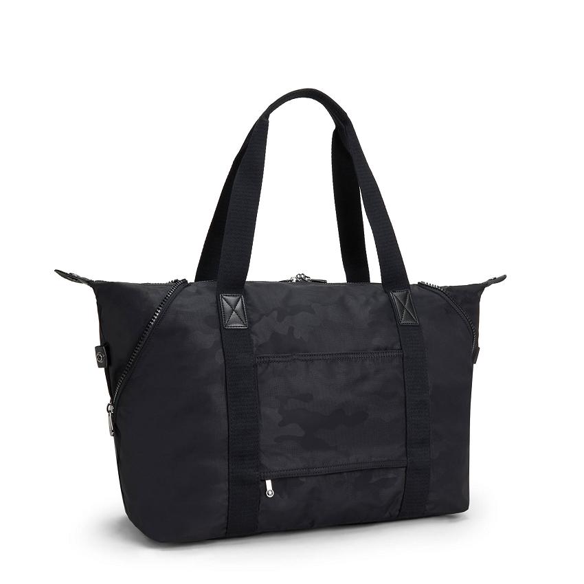 Kipling Art Medium Tote Bags Black Camo | Ki1867G