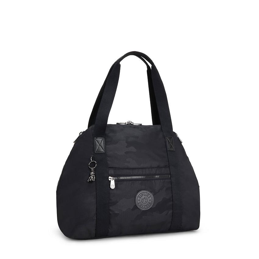 Kipling Art Medium Tote Bags Black Camo | Ki1867G