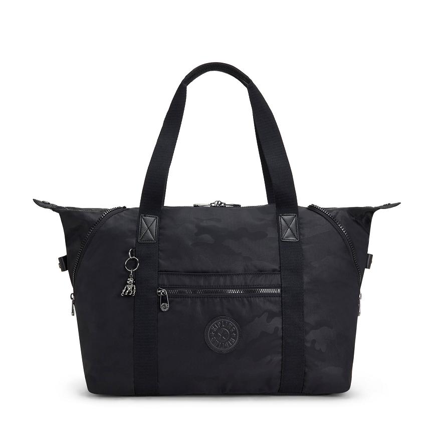 Kipling Art Medium Tote Bags Black Camo | Ki1867G