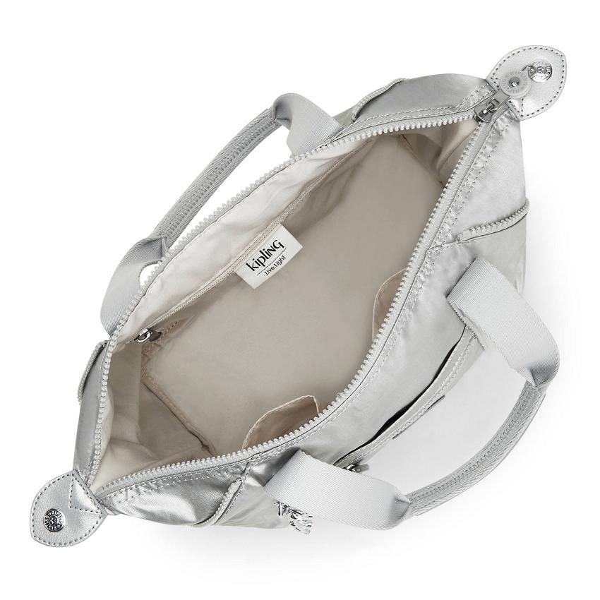 Kipling Art Mini Metallic Bags Silver | Ki1019G