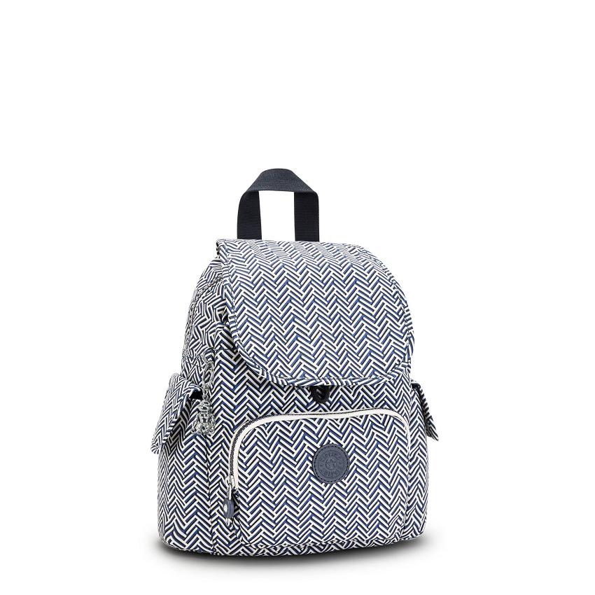 Kipling City Pack Mini Travel Backpacks Blue white | Ki1558F