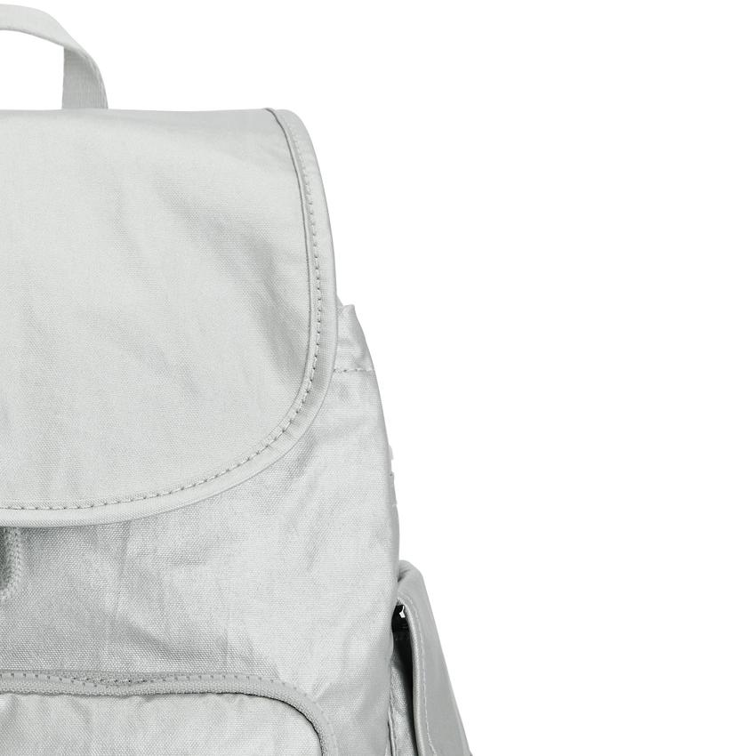 Kipling City Pack Small Metallic Backpacks Silver | Ki1942E