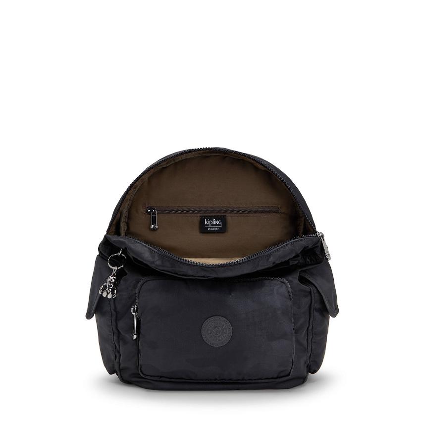 Kipling City Pack Small Travel Backpacks Black Camo | Ki1835I