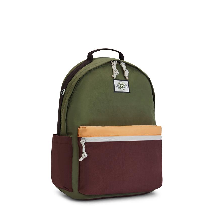 Kipling Damien Large Backpacks Olive Burgundy | Ki1657Y