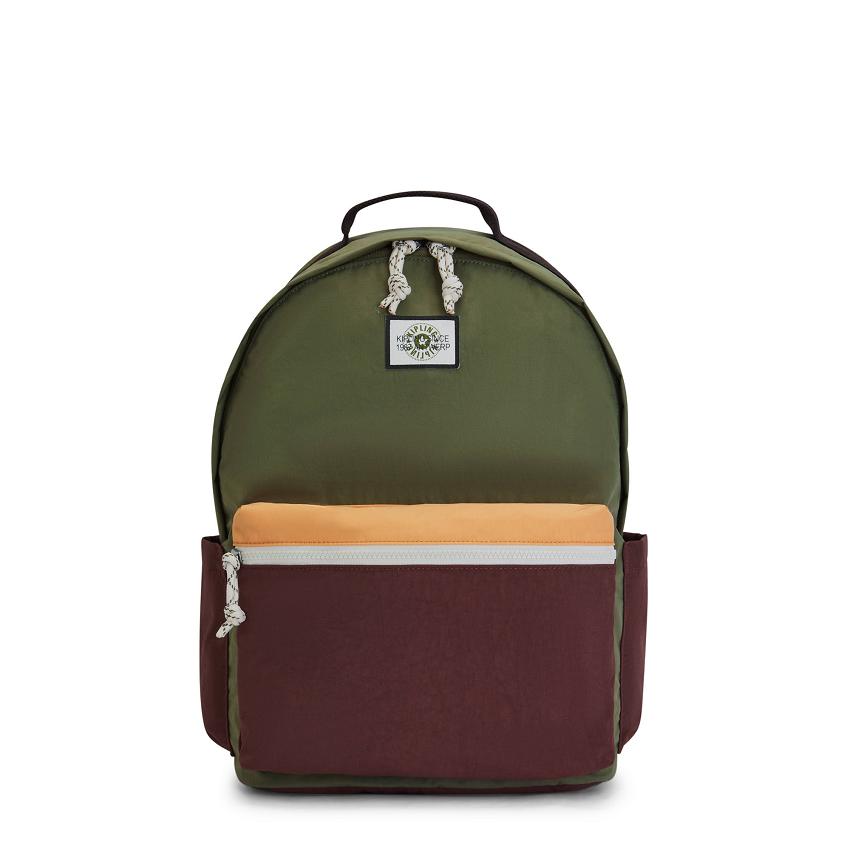 Kipling Damien Large Travel Backpacks Olive Burgundy | Ki1413D