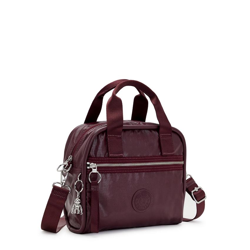 Kipling Hadya Metallic Bags Burgundy Metal | Ki1128T