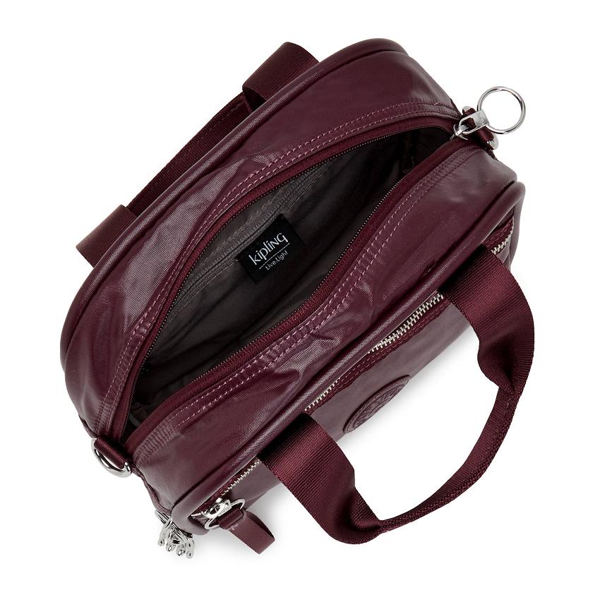 Kipling Hadya Metallic Bags Burgundy Metal | Ki1128T