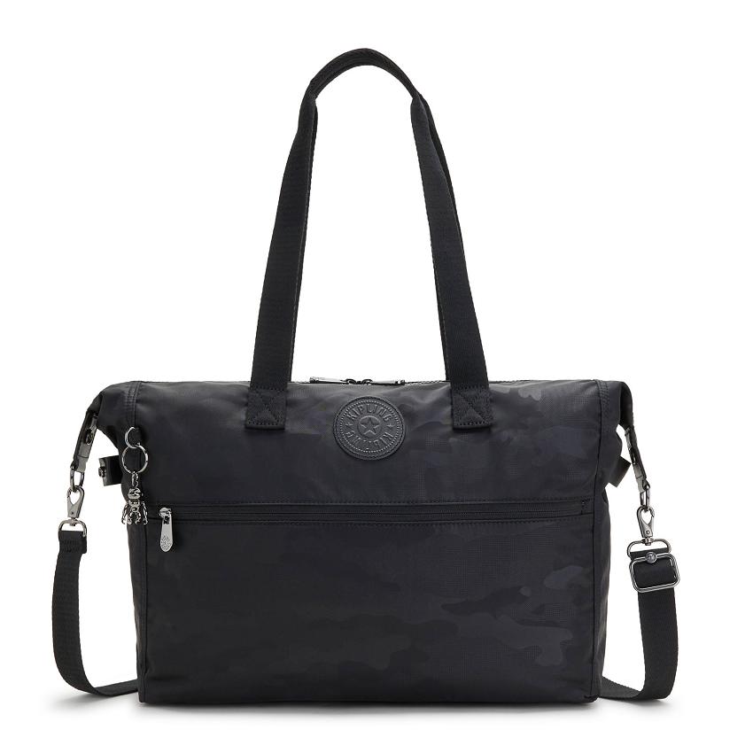 Kipling Ilia Tote Bags Black Camo | Ki1312H