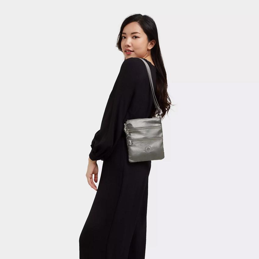 Kipling Keiko Metallic Bags Grey Metal | Ki1181J