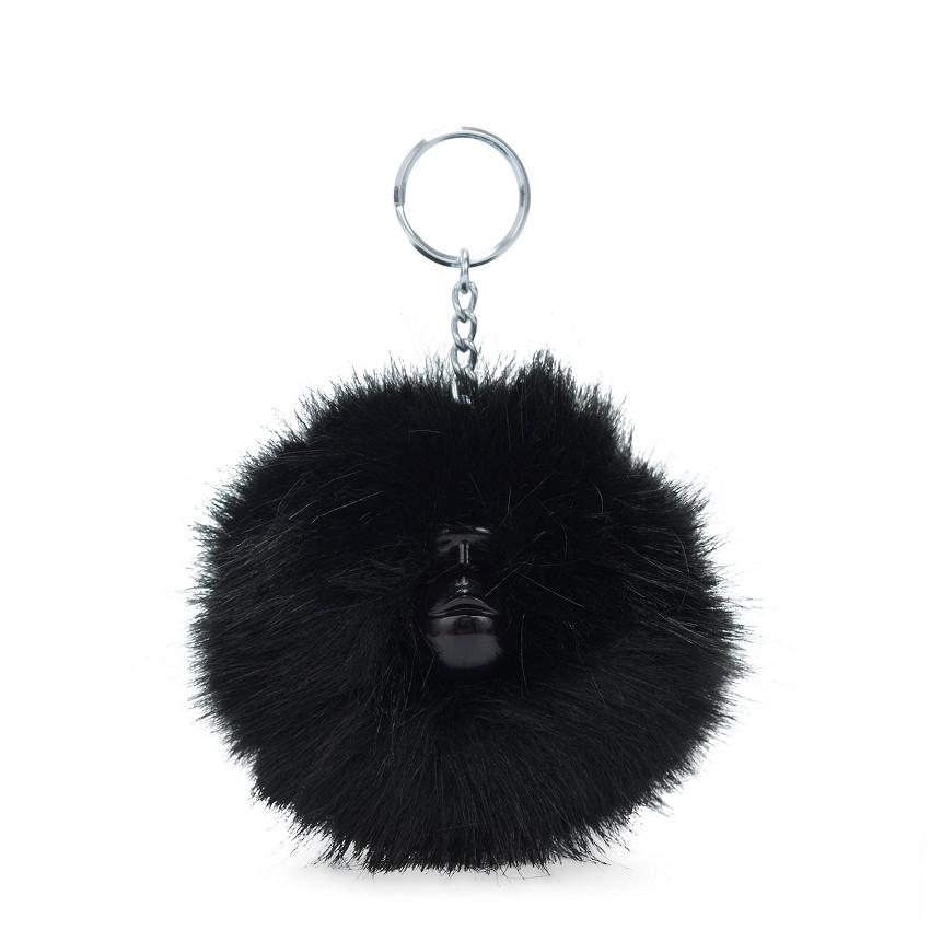 Kipling Pompom Monkey Keychains Black | Ki1446K