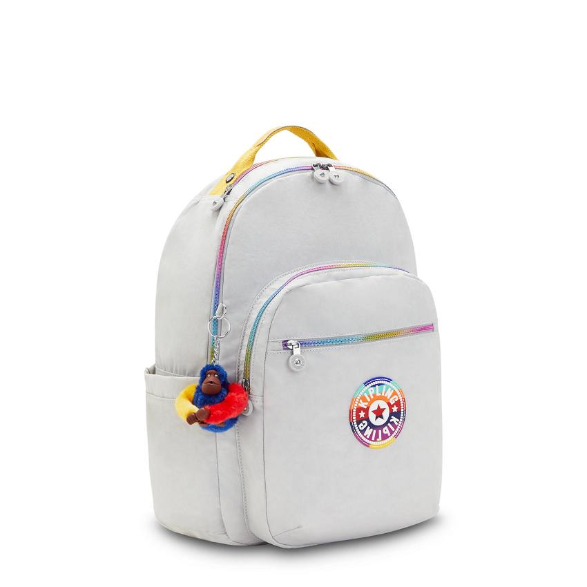 Kipling Seoul Large Laptop Backpacks Grey Multicolor | Ki2095Y