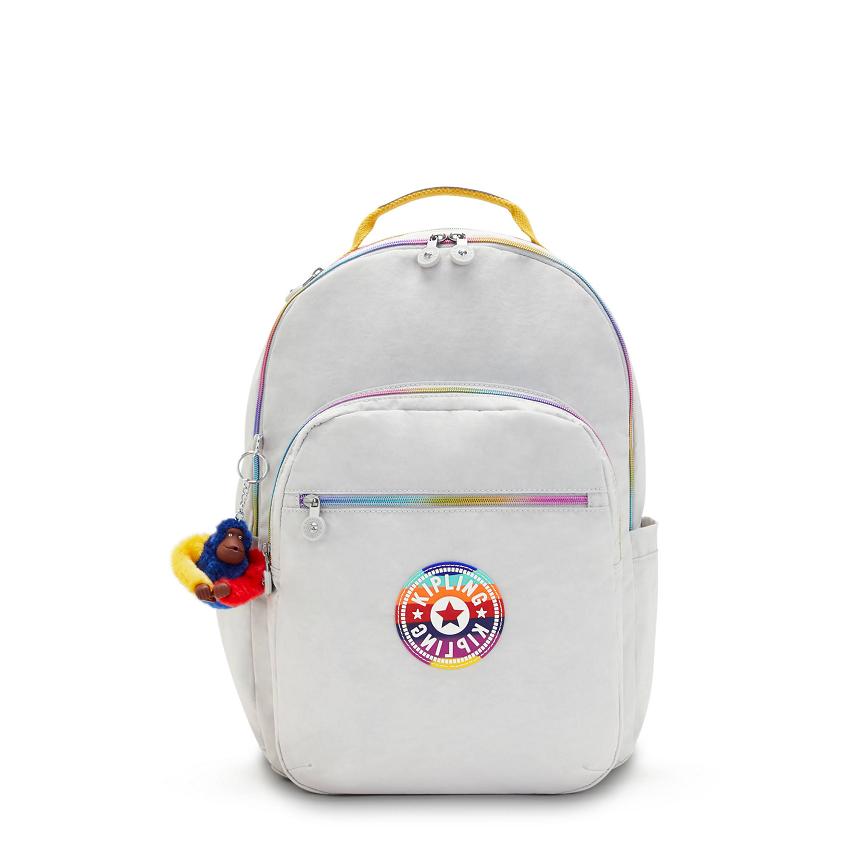 Kipling Seoul Large Laptop Backpacks Grey Multicolor | Ki2095Y