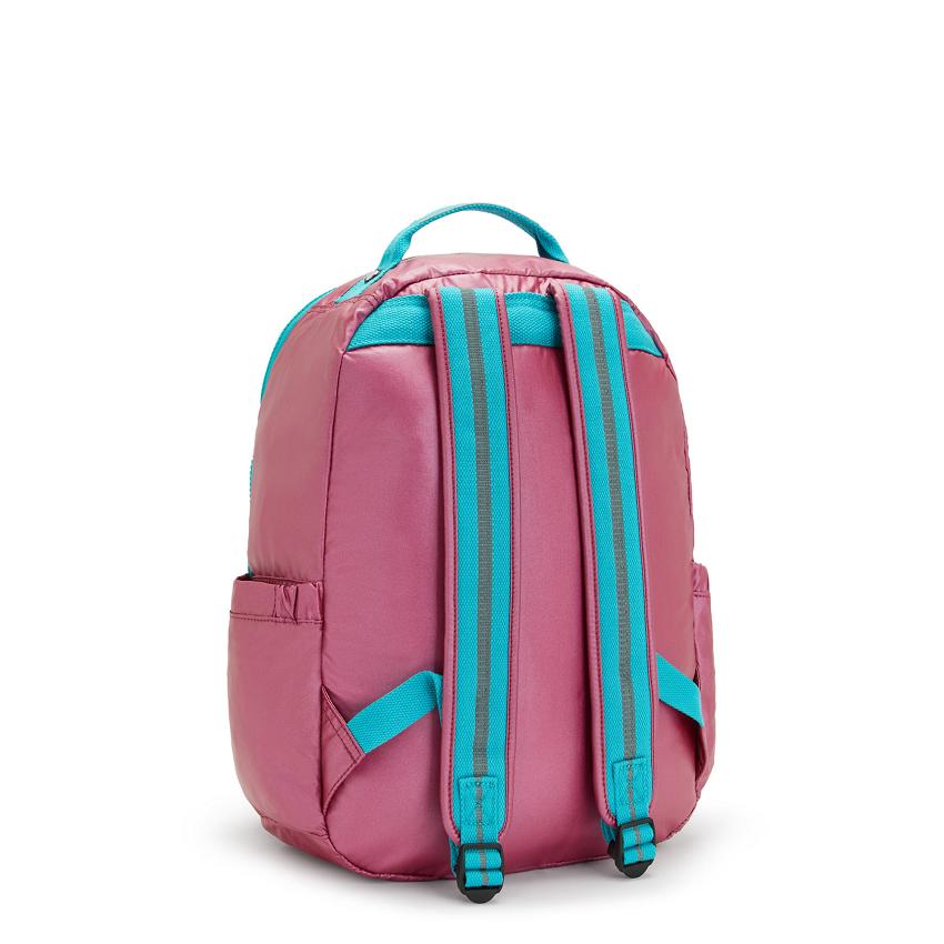 Kipling Seoul Large Laptop Backpacks Pink Metal | Ki2133J