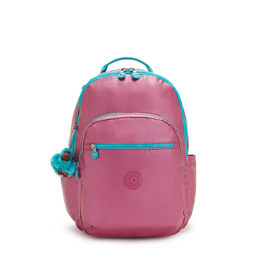 Kipling Seoul Large Laptop Backpacks Pink Metal | Ki2133J