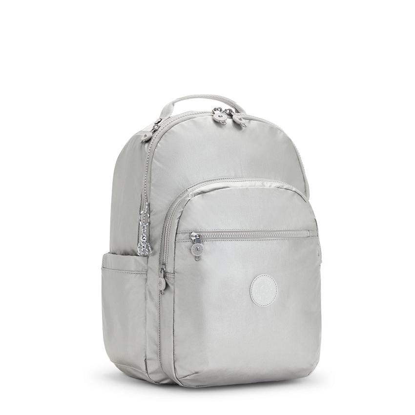 Kipling Seoul Large Metallic Backpacks Silver | Ki2197B