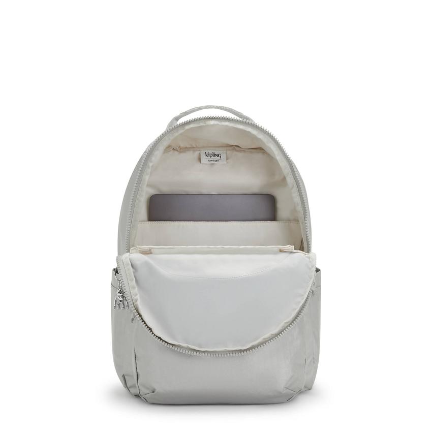 Kipling Seoul Large Metallic Backpacks Silver | Ki2197B