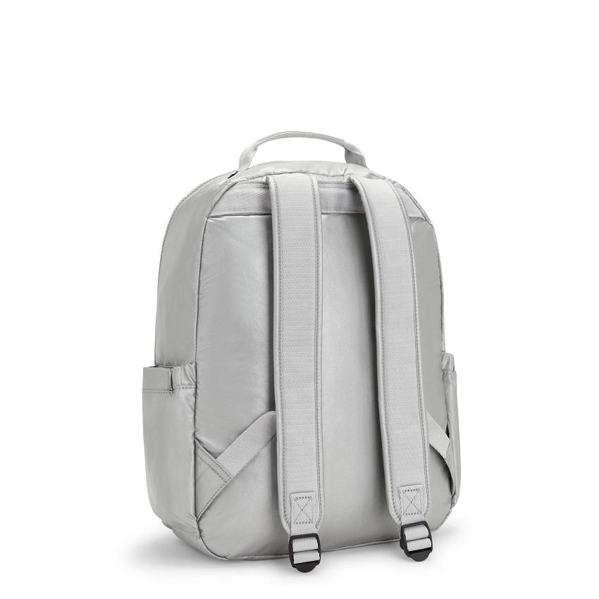 Kipling Seoul Large Metallic Backpacks Silver | Ki2197B