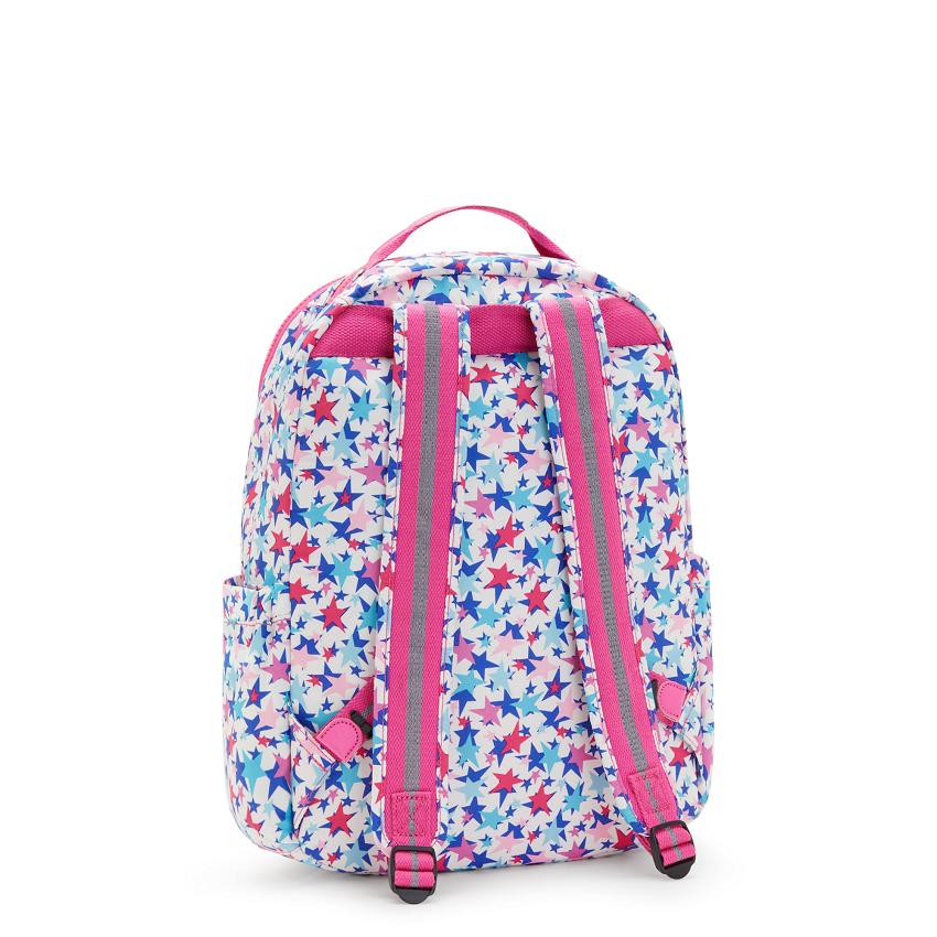 Kipling Seoul Large School Backpacks Blue Pink | Ki1918T