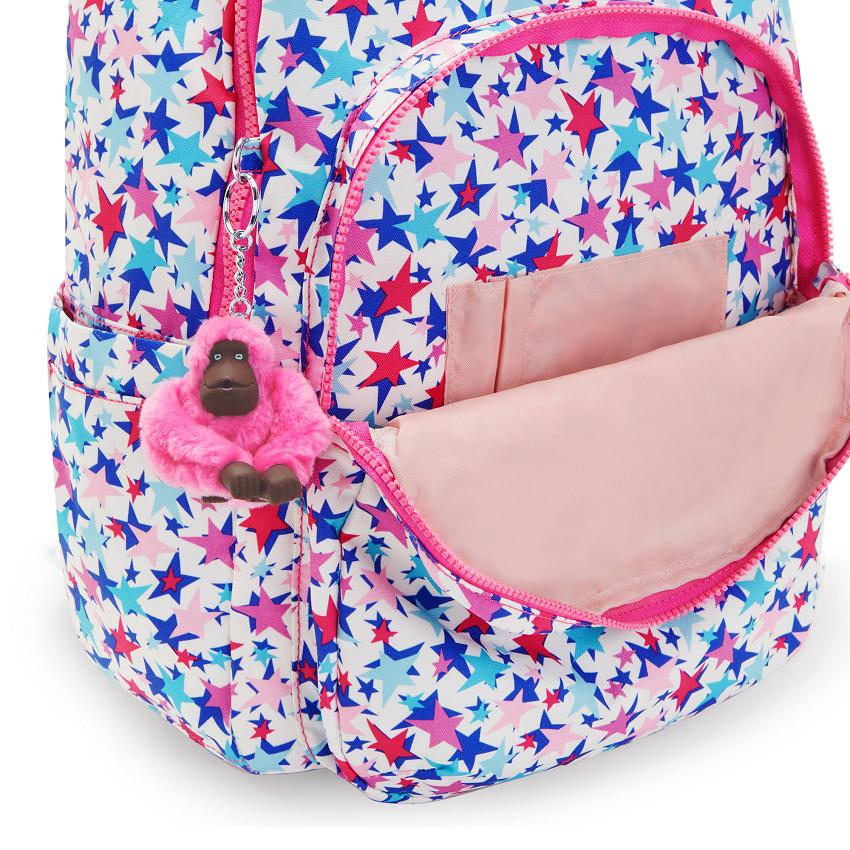 Kipling Seoul Large School Backpacks Blue Pink | Ki1918T