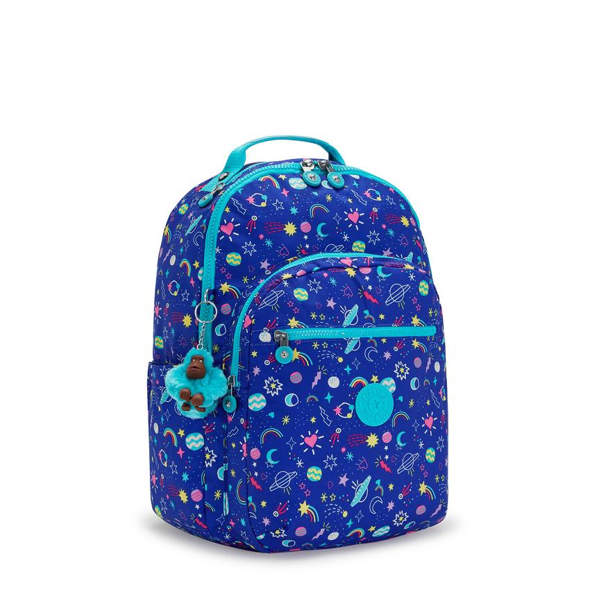 Kipling Seoul Large School Backpacks Blue | Ki1945Y