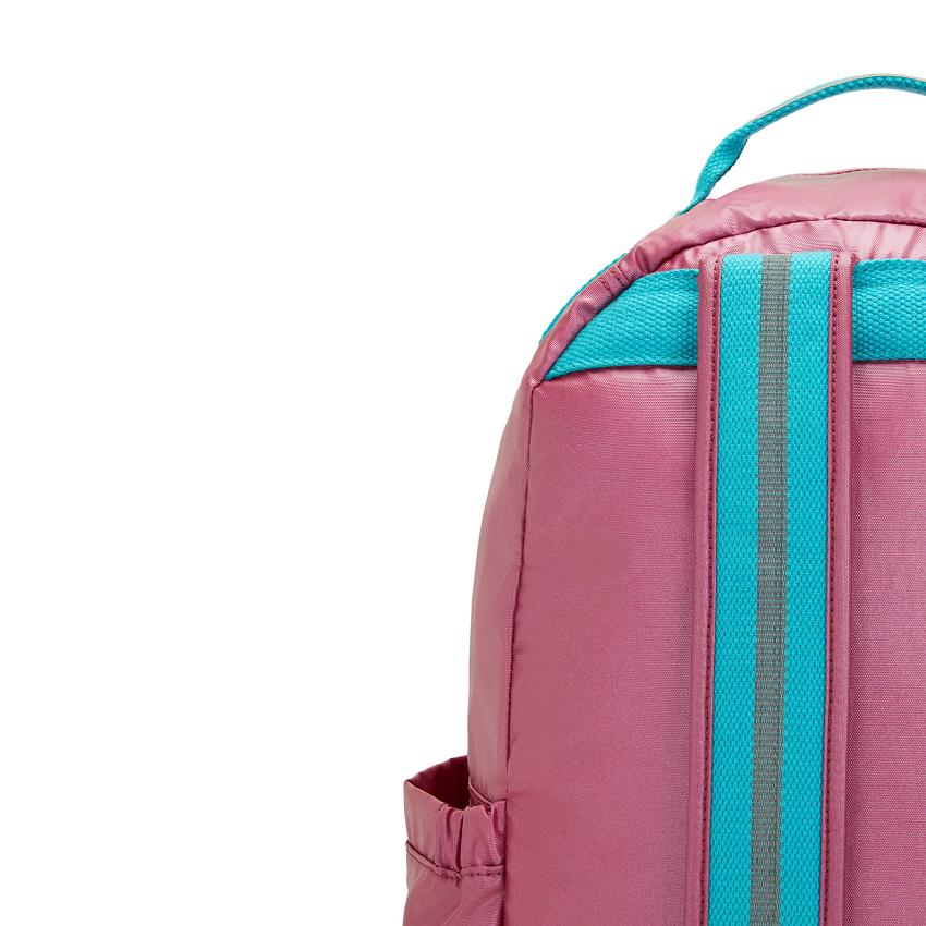 Kipling Seoul Large School Backpacks Pink Metal | Ki1803B