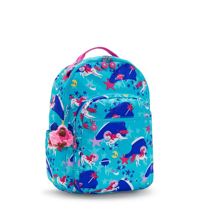 Kipling Seoul Large School Backpacks Turquoise | Ki1722F