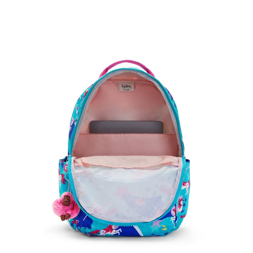 Kipling Seoul Large School Backpacks Turquoise | Ki1722F