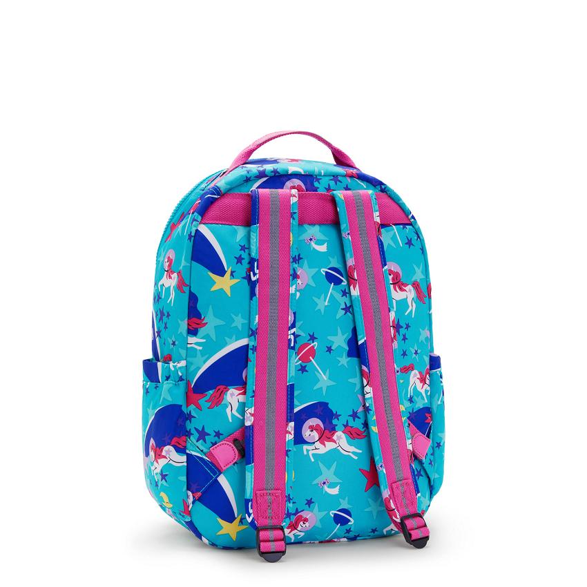 Kipling Seoul Large School Backpacks Turquoise | Ki1722F