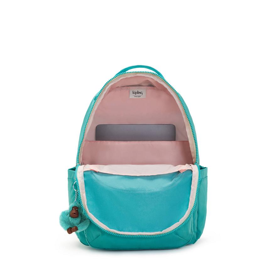 Kipling Seoul Large School Backpacks Turquoise | Ki2026S