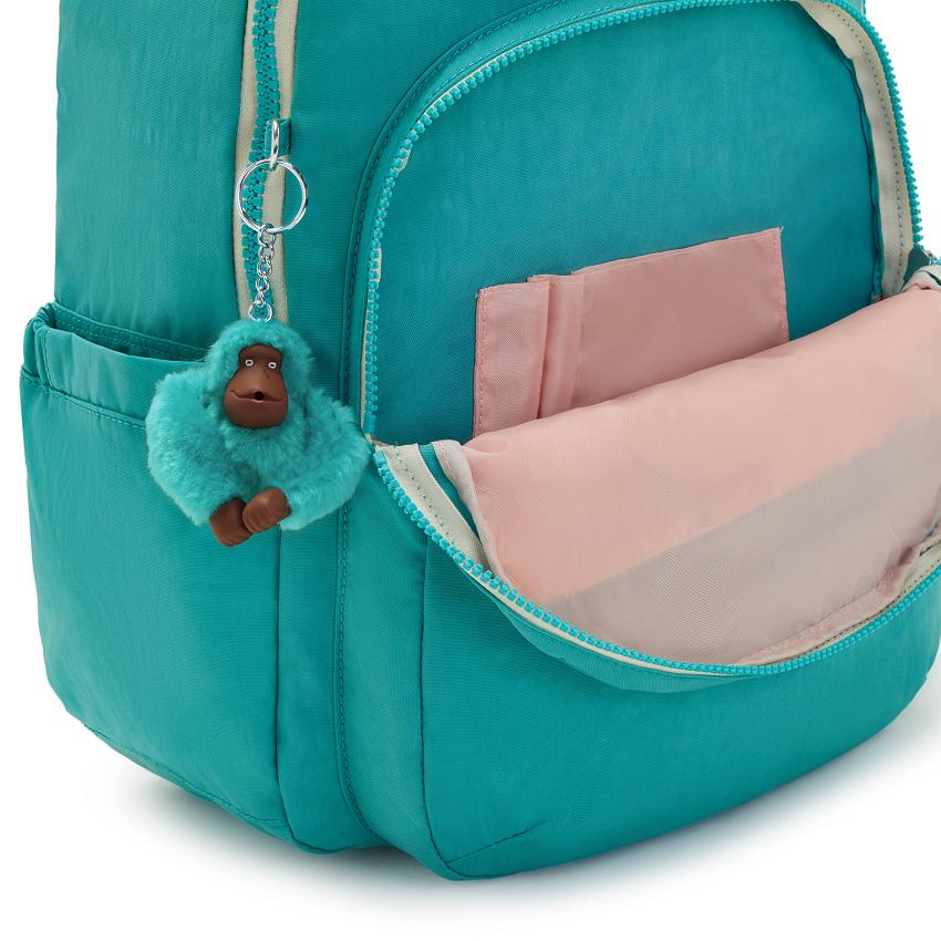 Kipling Seoul Large School Backpacks Turquoise | Ki2026S