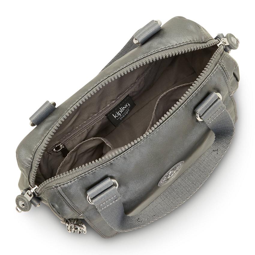 Kipling Zeva Metallic Bags Grey Metal | Ki1297F