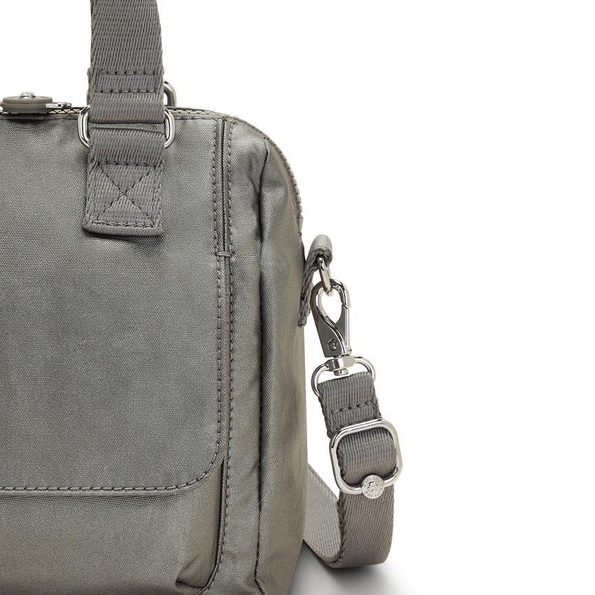 Kipling Zeva Metallic Bags Grey Metal | Ki1297F